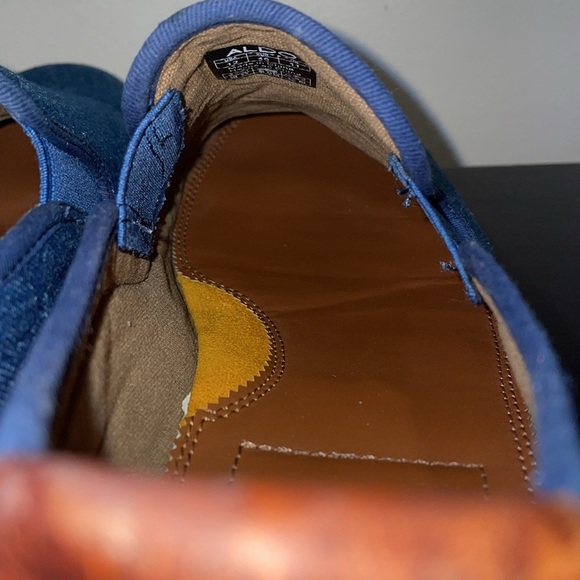 ALDO Blue Canvas Slip-On Shoes with Leather Sole Beds.  Size 12 - Picture 7 of 12